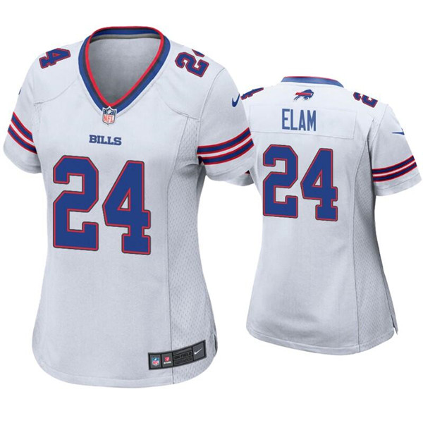 Women's Buffalo Bills #24 Kaiir Elam White Stitched Football Jersey